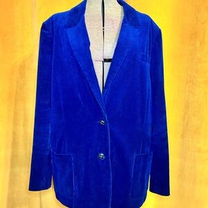 Vintage 70s Royal Blue Corduroy Blazer by The Fashion Place, Sears Roebuck Co